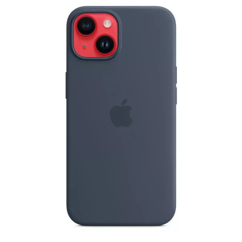 Silicone dėklas Apple iPhone 14 MagSafe Storm Blue