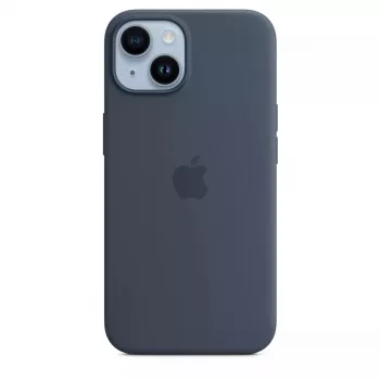 Silicone dėklas Apple iPhone 14 MagSafe Storm Blue