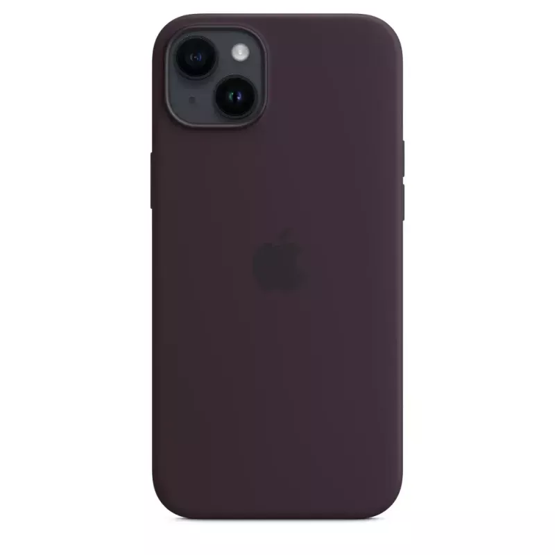 Silicone Dėklas Apple iPhone 14 Plus Burgundy su MagSafe