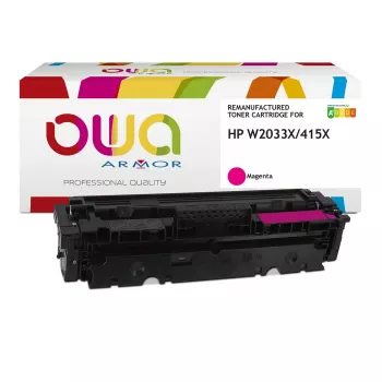 Toner OWA Armor suderinamas su HP W2033X 415X 6000st 1000 psl raudonas/magenta