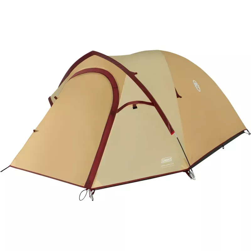Palapinė COLEMAN Darwin 3 Plus Summer – 3 vietų, vasarinė modelis, smėlio/tamsiai raudona