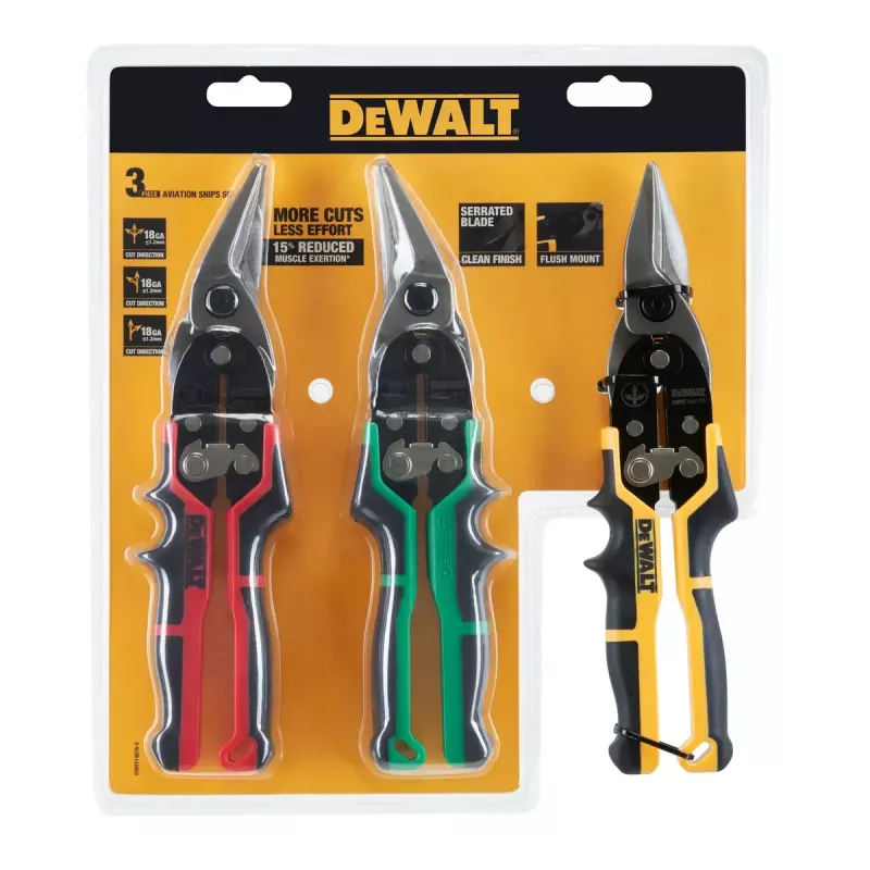 DeWALT DWHT14676-0 žirklių rinkinys metalo pjovimui, 3 vnt.