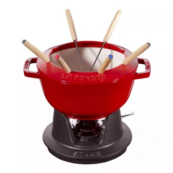 Fondiu rinkinys Staub 18 cm Cherry, apvalus 0,25 L, 187×100 mm, 4,6 kg