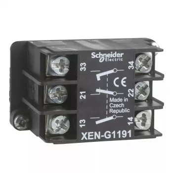 Pagalbinis kontaktas Schneider Electric XENG1191, juodas, pagalbinių kontaktų modulis