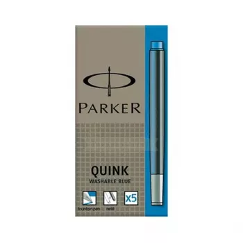 Parker 1950383 rašalo kasetės Parker plunksnakočiams, mėlynos, 5 vnt.