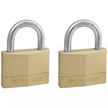 MASTERLOCK 50 mm spynų rinkinys 2 vnt., tvirtas žalvarinis korpusas, cilindrinis lankelis