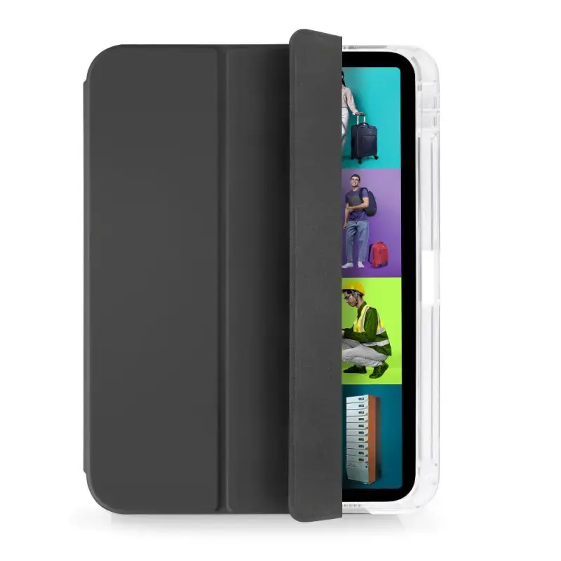 Planšetinio kompiuterio dėklas Port Designs 201350, skirtas iPad 10,9 colio (27,7 cm), PET, 3 stovo režimai, Juoda/Permatoma