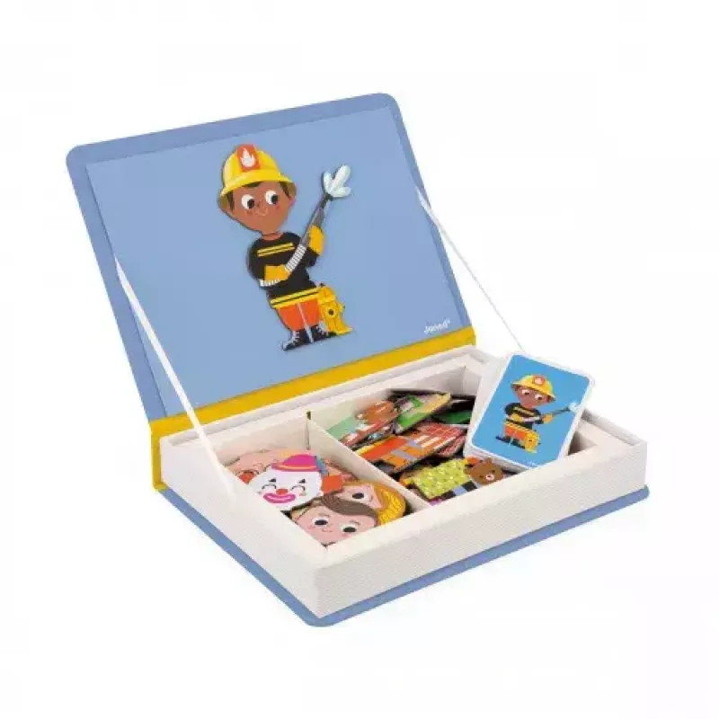JANOD Magnetibook Jobs magnetinis žaidimas apie profesijas, 3–6 m., kartoninė dėžutė, mėlyna