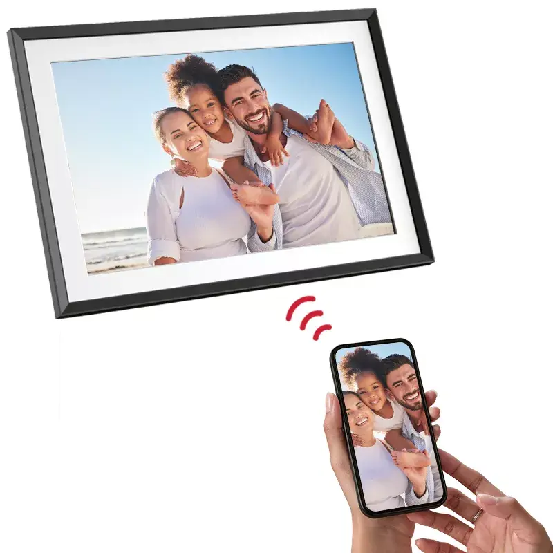 Skaitmeninis nuotraukų rėmelis AgfaPhoto APF1000WIFI 10 colių (25,4 cm) IPS 1280x800 liečiamasis ekranas Wi-Fi 32GB MicroSD USB-C juodas