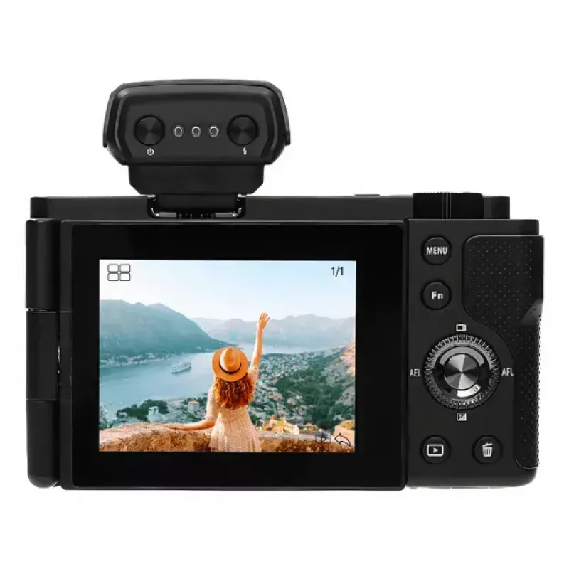 Kompaktiška kamera AgfaPhoto Realishot C110 — 24 MP, 1/3,06 colio CMOS, 3x optinis priartinimas, 4K, „Wi‑Fi“, 2,8 colio jutiklinis ekranas, juoda
