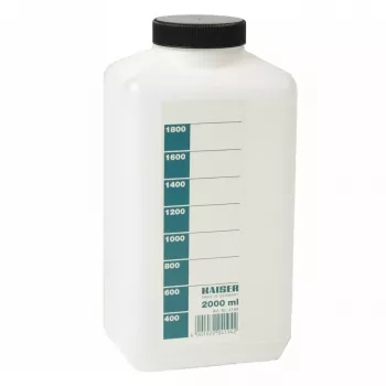 Cheminių medžiagų laikymo butelis tamsiam kambariui Kaiser Fototechnik 4194 – 2000 ml baltas polietilenas