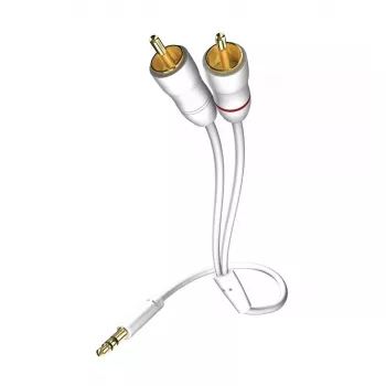 Inakustik 0031000075 garso kabelis 0,75 m 3,5 mm – 2 x RCA baltas