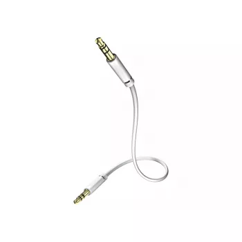 Audio kabelis inakustik 003101005 3,5 mm kištukas–kištukas, varis, paauksuoti kontaktai, magnetinis ekranavimas, 0,5 m, baltas