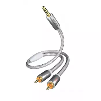 Inakustik 00410005 5 m garso laidas 3,5 mm – 2 x RCA baltas