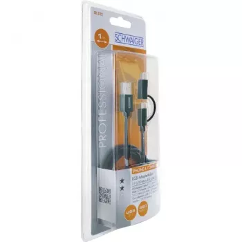 USB laidas Schwaiger CK 3112 USB 2.0 1m USB A Micro-USB B juodas