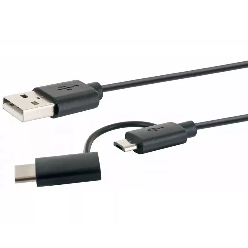 USB laidas Schwaiger CK 3112 USB 2.0 1m USB A Micro-USB B juodas