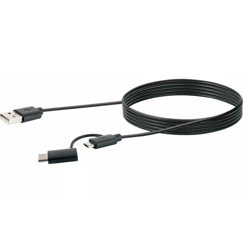 USB laidas Schwaiger CK 3112 USB 2.0 1m USB A Micro-USB B juodas