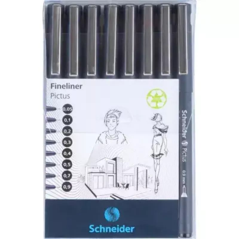 Fineliner Schneider Pictus Black 8 vnt.