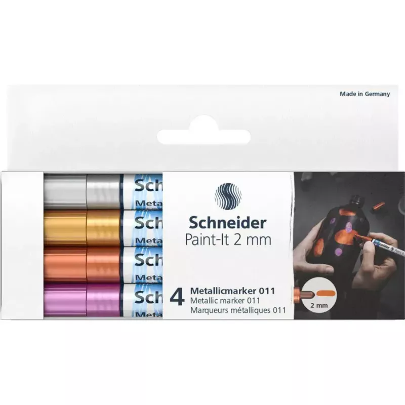 Žymekliai metallic Schneider ML01111501 Copper Gold Silver Violet 4 vnt.