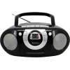Nešiojama stereo sistema Soundmaster SCD5100SW – analoginis FM imtuvas 87,5–108 MHz, CD/MP3 grotuvas, 1 W RMS, LED ekranas, juoda
