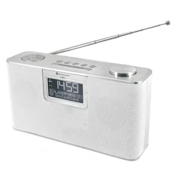 Asmeninis radijas Soundmaster DAB700WE – analoginis ir skaitmeninis (DAB+, FM), 12 W RMS, LCD 2,9 col., MicroSD, sidabrinis/baltas