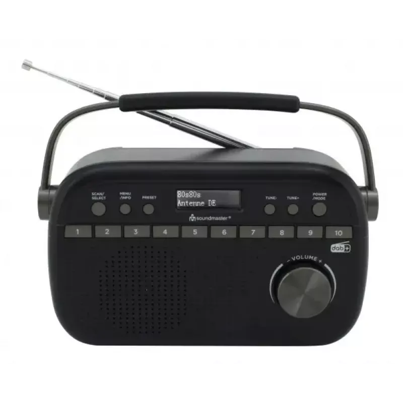 Priedinis radijas Soundmaster DAB280 – DAB+, FM, analoginis ir skaitmeninis, 1,2 W, juodas, AC/Baterija