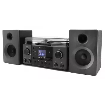 Namų garso sistema Soundmaster MCD1950SW – 20 W RMS, DAB+/FM, CD/MP3 atkūrimas, 3,5 mm aux, maitinimas iš tinklo (Juoda)