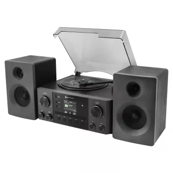 Namų garso sistema Soundmaster MCD1950SW – 20 W RMS, DAB+/FM, CD/MP3 atkūrimas, 3,5 mm aux, maitinimas iš tinklo (Juoda)