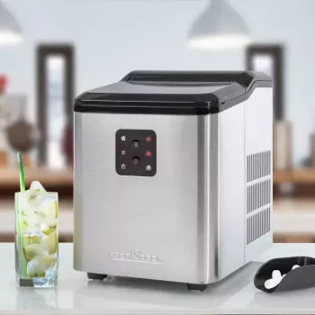 Ledų gamintojas ProfiCook PC-EWB 1253 — 12 kg/24h, 1,5 L talpa, 2 dydžių kubeliai, 120 W, juodai pilkas
