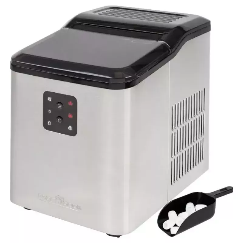 Ledų gamintojas ProfiCook PC-EWB 1253 — 12 kg/24h, 1,5 L talpa, 2 dydžių kubeliai, 120 W, juodai pilkas