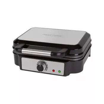Vaflių keptuvė ProfiCook PC-WA 1240 2 vafliai 1000 W juoda nerūdijantis plienas