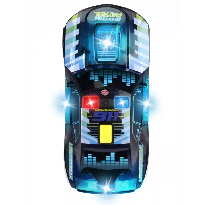 Policinis automobilis Dickie Toys Rhythm Patrol Streets N Beatz 20 cm su trinties varikliu, šviesomis ir muzika