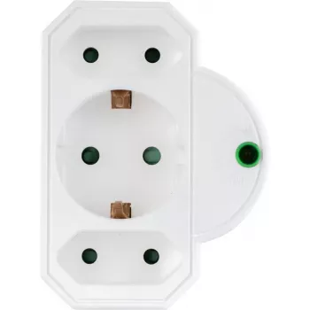 REV 3-kištukinis adapteris su apsauga nuo viršįtampių 0020070112, baltas