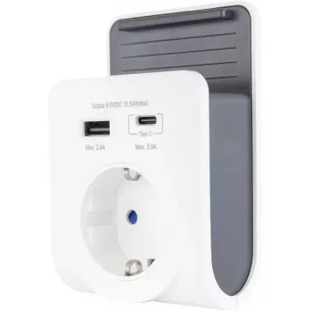 REV USB įkroviklis su 240V kištukiniu lizdu, USB-A ir USB-C, modelis 0020770112