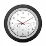 Mebus 19449 apvalus radijo valdomas laikrodis su termometru ir higrometru, 30 cm, juodas/baltas