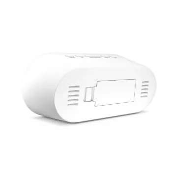 Skaitmeninis žadintuvas Mebus 25808 Oval White Blue backlight Battery AAA