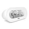Skaitmeninis žadintuvas Mebus 25808 Oval White Blue backlight Battery AAA