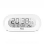 Skaitmeninis žadintuvas Mebus 25808 Oval White Blue backlight Battery AAA