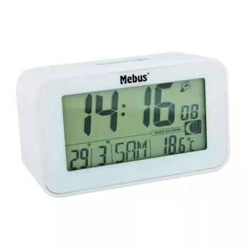 Žadintuvas Mebus 51461 Baltas LCD Ekranas Temperatūros Matavimas