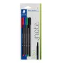 Finelineris Staedtler 334-S BK4 Ultra Fine juoda, mėlyna, žalia, raudona 4 vnt.