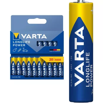 Šarminė baterija Varta Longlife Power Micro AAA LR03 1,5 V (vienetinis paketas)