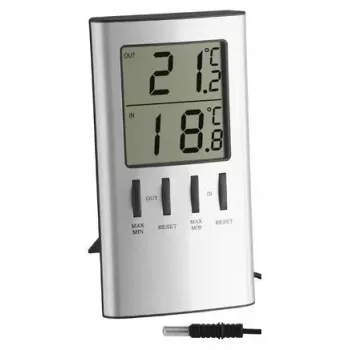 Elektroninis aplinkos termometras TFA-Dostmann 30.1027, sidabrinis, °C