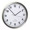 Sieninis / stalinis kvarcinis laikrodis TFA 60.3523.02 – apvalus, sidabrinis/baltas, 305 mm, AA 1,5 V