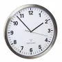 Sieninis / stalinis kvarcinis laikrodis TFA 60.3523.02 – apvalus, sidabrinis/baltas, 305 mm, AA 1,5 V