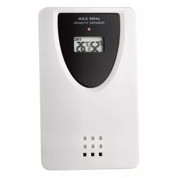 Oro sąlygų ekranas TFA Dostmann Sky Black LCD belaidis termometras-higrometras (vidaus / lauko, 0,433 GHz, AAA)