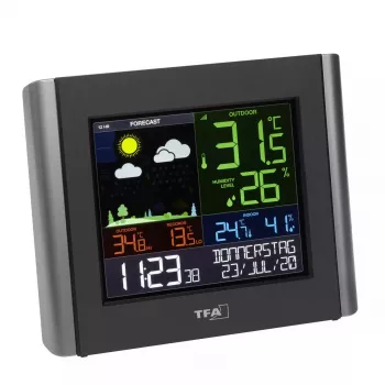 Belaidė orų stotelė TFA-Dostmann VIEW METEO Black, Wi-Fi, drėgmė 10-99%