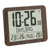 TFA Dostmann 60.4518.08 sieninis laikrodis su radijo sinchronizacija ir temperatūros matavimu, mediena
