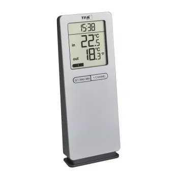 Belaidis elektroninis aplinkos termometras TFA-Dostmann 30.3071.54 Vidaus/Lauko Sidabrinis