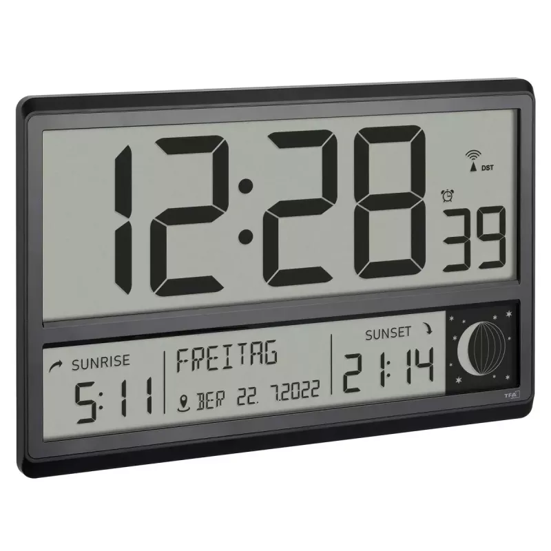 Skaitmeninis žadintuvas TFA-Dostmann 60.4524.01 juodas LCD maitinamas baterijomis