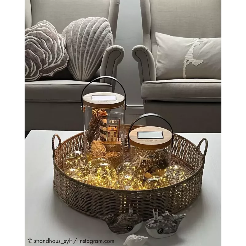 Stalinė lempa Krinner LUMIX Deco Glass Basic LED permatomas bambuko stiklas